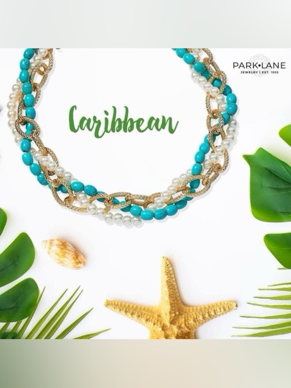 Park Lane Caribbean Turquoise Pearl 3 in 1 Multi-Strand Necklace NWT